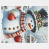 Niedlich, Vintag/Whimsischer Weihnachts-/Wintersch Fleecedecke (Vorderseite (Horizontal))