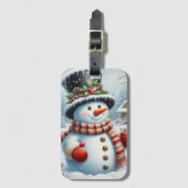 Niedlich, Vintag/Whimsischer Weihnachts-/Wintersch Gepäckanhänger (Vorderseite Vertikal)