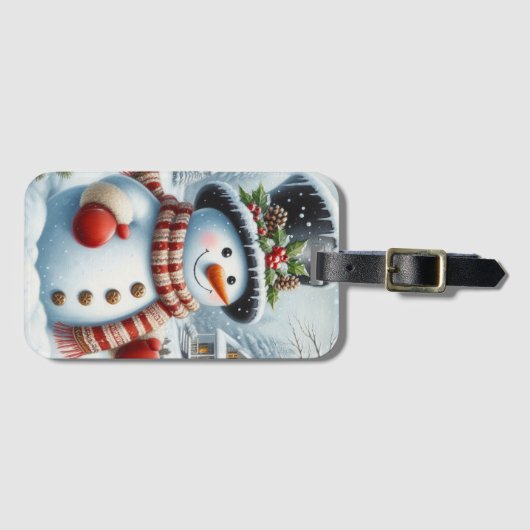 Niedlich, Vintag/Whimsischer Weihnachts-/Wintersch Gepäckanhänger (Vorderseite (Horizontal))