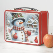 Niedlich, Vintag/Whimsischer Weihnachts-/Wintersch Metall Brotdose (Beispiel)