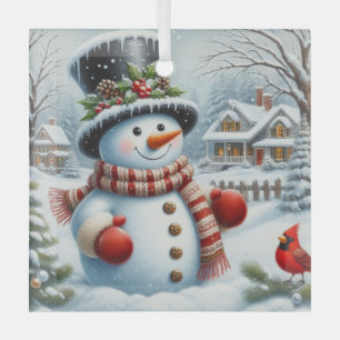Niedlich, Vintag/Whimsischer Weihnachts-/Wintersch Ornament Aus Glas