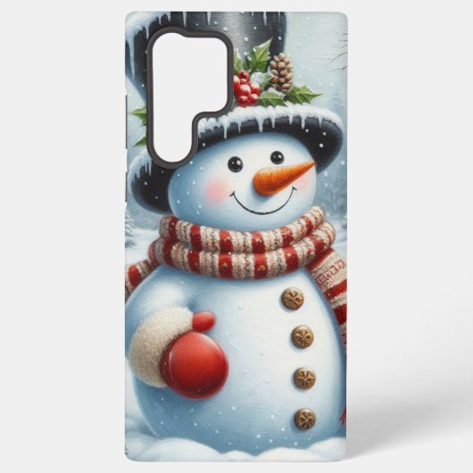 Niedlich, Vintag/Whimsischer Weihnachts-/Wintersch Samsung Galaxy Hülle (Rückseite)