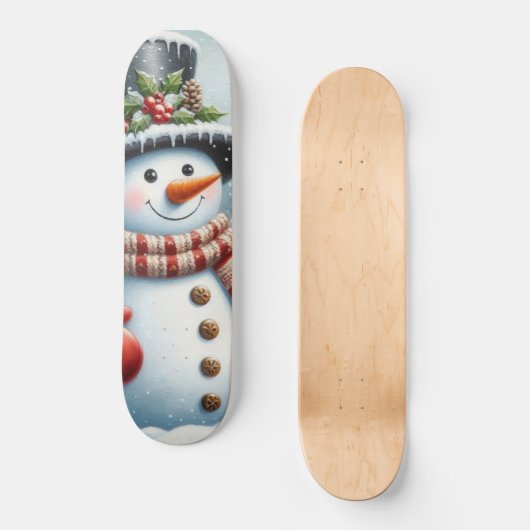 Niedlich, Vintag/Whimsischer Weihnachts-/Wintersch Skateboard (Vorderseite)
