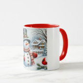 Niedlich, Vintag/Whimsischer Weihnachts-/Wintersch Tasse (VorderseiteRechts)