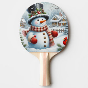 Niedlich, Vintag/Whimsischer Weihnachts-/Wintersch Tischtennis Schläger