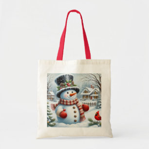 Niedlich, Vintag/Whimsischer Weihnachts-/Wintersch Tragetasche