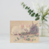 Niedlich Vintage Bunnies Postkarte (Stehend Vorderseite)