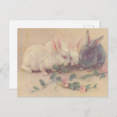 Niedlich Vintage Bunnies Postkarte (Vorne/Hinten)