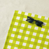 Niedlich Vintage Chartreuse Gingham Kariert Person Strandtuch (Beispiel)