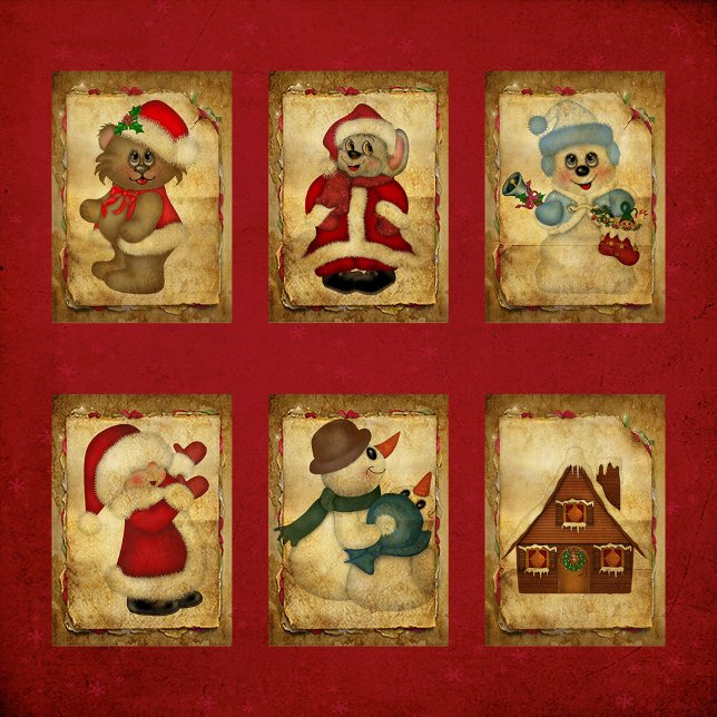 Niedlich Vintage Christmas ATC Cards (Von Creator hochgeladen)