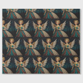 Niedlich Vintage Christmas Eve Angel Geschenkpapier (Flach)