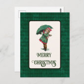 Niedlich Vintage Christmas Girl Holiday Postcard Postkarte (Vorne/Hinten)