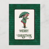 Niedlich Vintage Christmas Girl Holiday Postcard Postkarte (Vorderseite)