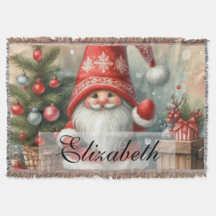 Niedlich Vintage Christmas Gnomes Wasserfarben Kun Decke