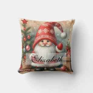 Niedlich Vintage Christmas Gnomes Wasserfarben Kun Kissen