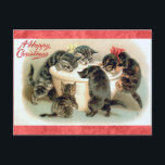 Niedlich Vintage Christmas Kitten Cat Postkarte<br><div class="desc">Wünschen Sie allen ein frohes Weihnachtsfest in diesem Jahr mit dieser niedlichen Vintagen Kätzchen-Postkarte!</div>
