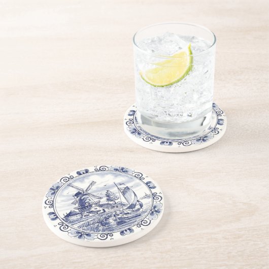 Niedlich Vintage holländische Windmühle Sailboat D Untersetzer (Seite)