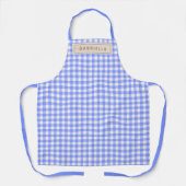 Niedlich Vintage Periwinkle Gingham Kariert Person Schürze (Vorderseite)