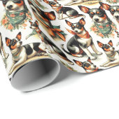 Niedlich Vintage Ratte Terrier Seamless Geschenkpapier (Rolleneckpunkt)