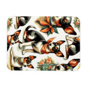 Niedlich Vintage Ratte Terrier Seamless Magnet (Horizontal)