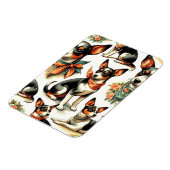 Niedlich Vintage Ratte Terrier Seamless Magnet (Linke Seite)