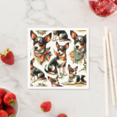 Niedlich Vintage Ratte Terrier Seamless Serviette (Beispiel)