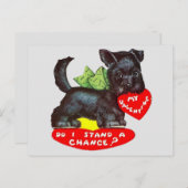 Niedlich Vintage Scottie Dog Valentine Postkarte (Vorne/Hinten)