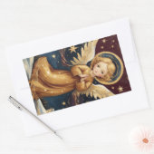 Niedlich Vintage Weihnachts-Engel-Custom-Meldung Rechteckiger Aufkleber (Umschlag)