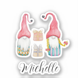 Niedlich Vintage Weihnachtsgeschenke Gnomes Aufkleber