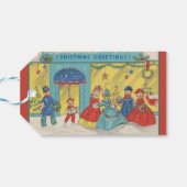 Niedlich Vintage Weihnachtsgrüße Antiker Winter Geschenkanhänger (Rückseite Horizontal)