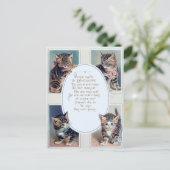 Niedlich Vintage Weihnachtskatze Funny Gedicht Postkarte (Stehend Vorderseite)