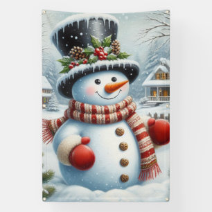 Niedlich, Vintage/Whimsical Weihnachten/Winter Sch Banner