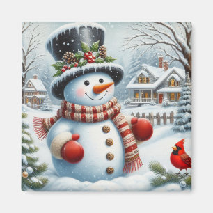 Niedlich, Vintage/Whimsical Weihnachten/Winter Sch Magnet
