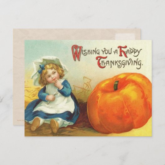 Niedlich Vintager Erntedank Postkarten (Vorne/Hinten)