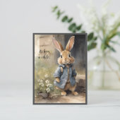 Niedlich Vintager Stil Bunny Postcard Postkarte (Stehend Vorderseite)