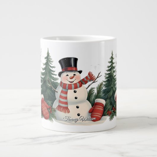 Niedlich Vintages Weihnachten Jumbo-Tasse (Vorderseite)