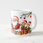 Niedlich Vintages Weihnachten Jumbo-Tasse (Vorderseite Rechts)
