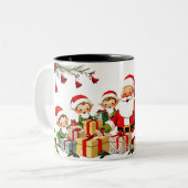 Niedlich Vintages Weihnachten Zweifarbige Tasse (Vorderseite Links)