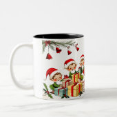 Niedlich Vintages Weihnachten Zweifarbige Tasse (Links)