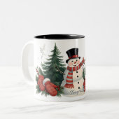 Niedlich Vintages Weihnachten Zweifarbige Tasse (Vorderseite Links)