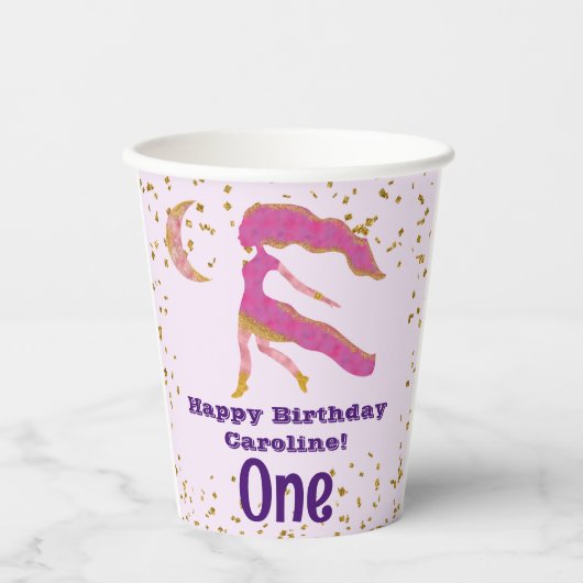 Niedlich Virgo First Birthday & Gold Confetti Pappbecher (Vorderseite)