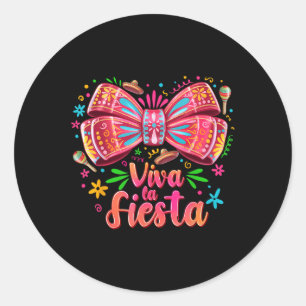 Niedlich Viva La Fiesta Coquette Bow Cinco De Mayo Runder Aufkleber