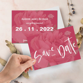 Niedlich Viva Magenta Rose Minimalistische Hochzei Save The Date