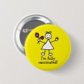 Niedlich vollständig geimpft Niedlich gelb Button (Vorne & Hinten)