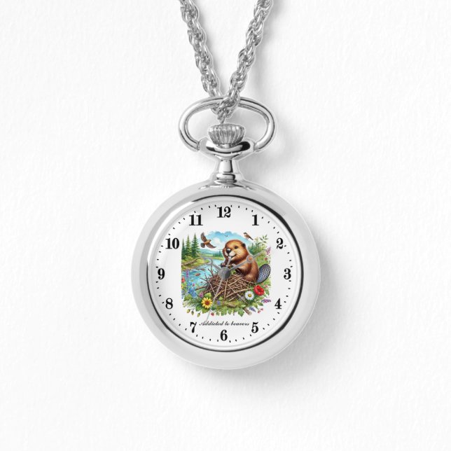 Niedlich von Bibern abhängig Armbanduhr (Vorderseite)
