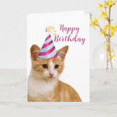 Niedlich von Ihrer Hauskatze Happy Geburtstag Gruß Karte (Gelbe Blume)