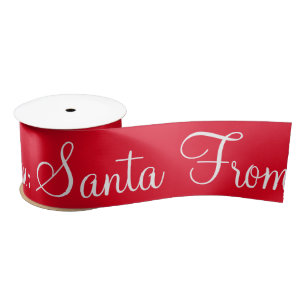 Niedlich von Santa Script Holiday Modern Red Satin Satinband