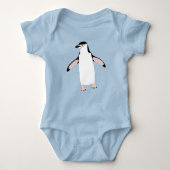Niedlich Waddling Chinstrap Penguin Baby Strampler (Vorderseite)