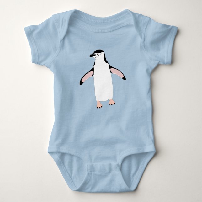Niedlich Waddling Chinstrap Penguin Baby Strampler (Vorderseite)