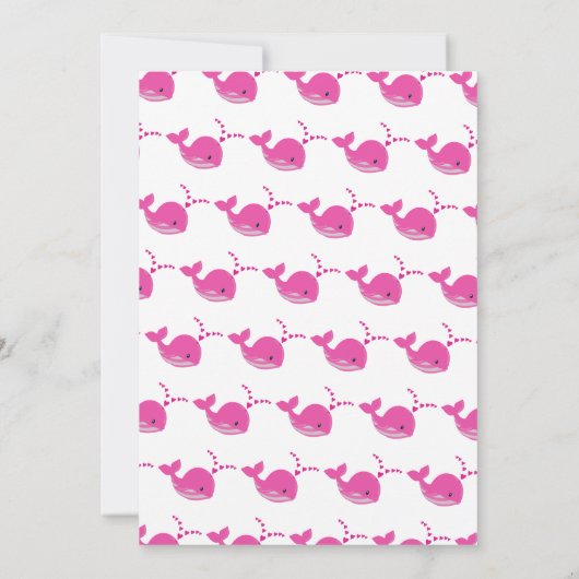 Niedlich-Wal-Grün-Typografie-Babydusche Einladung (Rückseite)